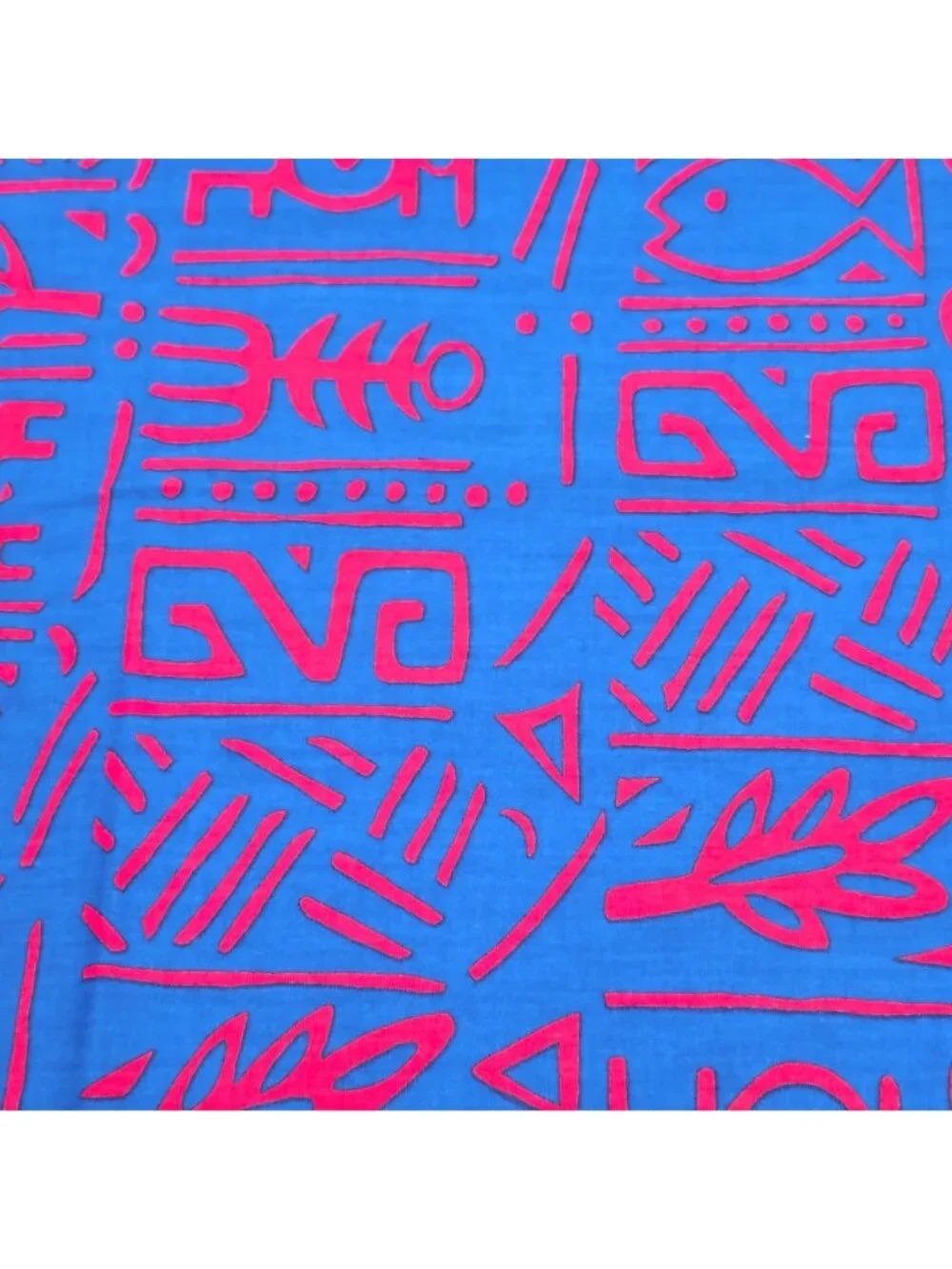 Hoffman California Fabrics Blue & Red Geometric Abstract Cotton Fabric 1987 44